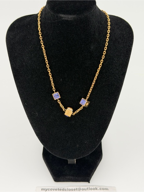 Louis Vuitton Jewelry - Louis Vuitton Gamble Necklace Gold with Purple and Clear Swarovski Crystals